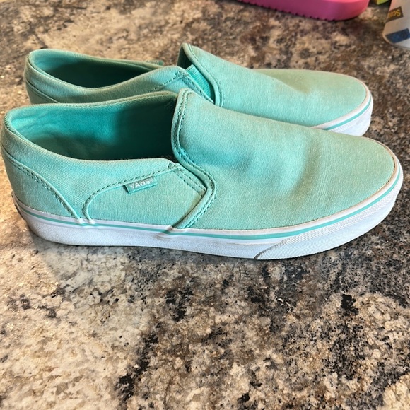 Vans Shoes - Vans Teal Canvas Sneakers slip on